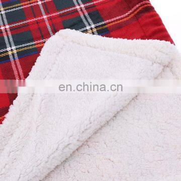 Christmas Plaid Plush Microfiber Checkered Decorative Sherpa Fleece Throw Blanket for Sofa