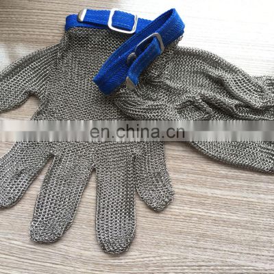 Wire mesh butcher stainless steel anti-cutting cut resistant metal gloves for cutting