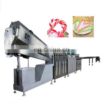 Automatic rainbow color Umbrella shaped & crutch shaped sweet candy canes production line for commercial use