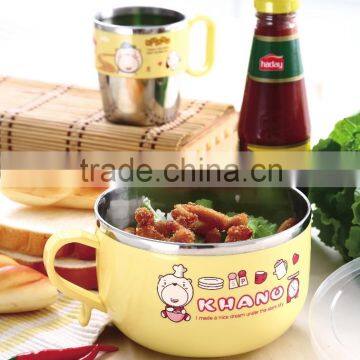 Cartoon Kids Stainless Steel bowl Large Stainless Steel Cup with lid