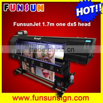 Funsunjet FS1700K 1.7m flex banner adhesive vinyl sticker printer with one DX5 head 1440dpi fast printing speed