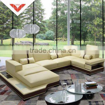 Hot sales R37 with LED light modern style leather sofa