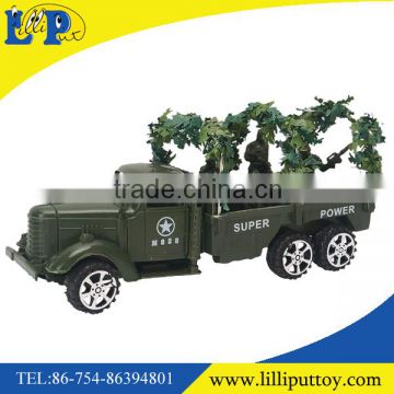 Newest friction power military truck toy with grass