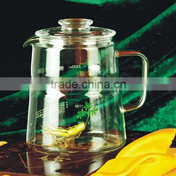 Convenient clean Stainless Steel Filter Glass Teapot with Handle