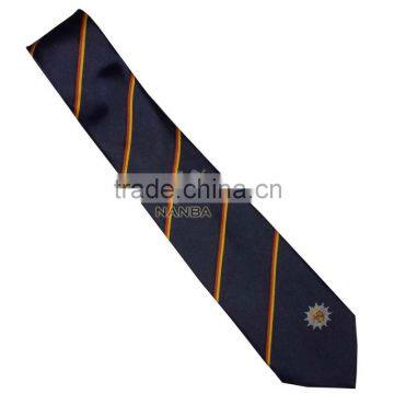 Club strip tie in navy blue with logo