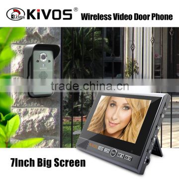 7 inch color screen digital wireless video door phone intercom system
