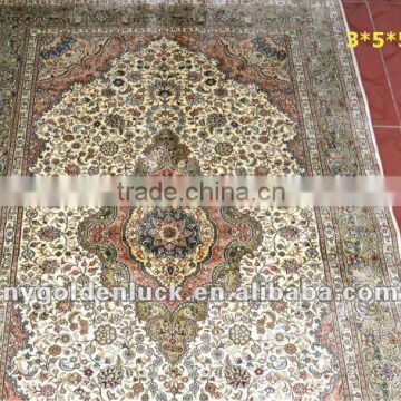 kayseri 400L double knotted 100%natural silk 3x5 persian rugs carpets