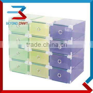 Plastic PP shoe box with metal frame home shoe storage box                        
                                                                                Supplier's Choice