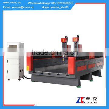 2 heads 1325 CNC marble granite tomb stone engraver with computer control box ZK-1325 1300*2500mm