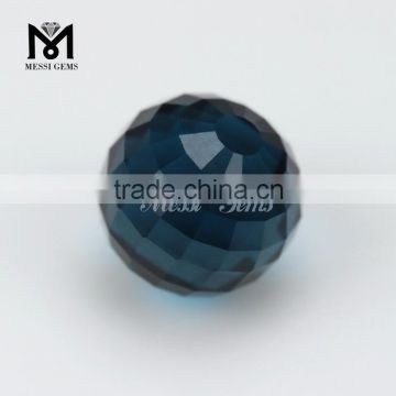 Fashionable Round Ball Faceted 12.0mm London Topaz Glass Gems For Vase Filler