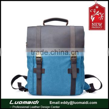 Fashion design retro canvas unisex backpack,travel bag school bag for teenager handcraft manufacturing