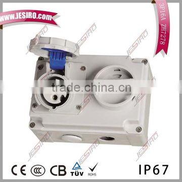 IP65 industrial Socket with Switches and mechanical interlock