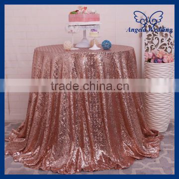 CL006D 90 inch round cheap rose gold sequin table cloth