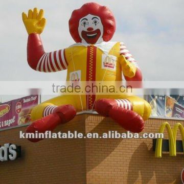 inflatable Macdonald on roof