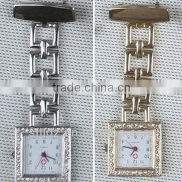 Quartz pin alloy diamond hanging nurse watch,watches ladies silicone