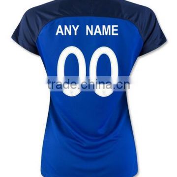 Free shipping to France Ladies football shirt 2016/2017 home away thailand customs women france soccer jersey