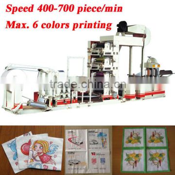 Flexo Automatic High Speed 4 Colors Printing Flexographic Printing Napkin Machine