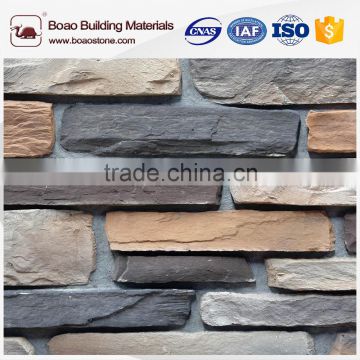 Fire resistant faux exterior wall stone veneer