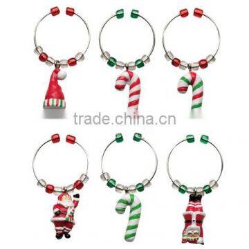 factory supplier best price custom metal Christmas gift wine glass charms wine rings