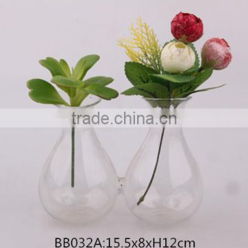 2014 new design high quality clear glass vase