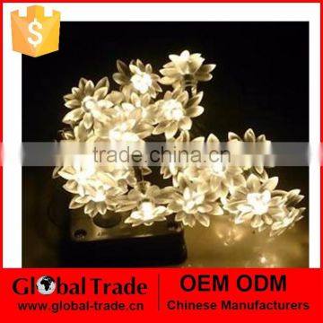 Solar Outdoor Blossom Lotus Flower String Lights 20 LED Solar Powered - for Patio, Gardens, Ouside Wall, Hotel, Home Decor G0070