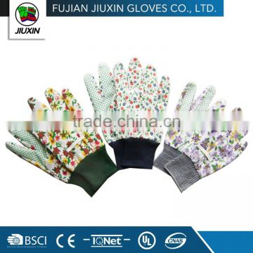 JX68C322 Custom-Made Colorful Gardening Glove with PVC dots on palm