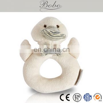 DU130315 15cm Duck plush stuffed animal baby wrist rattle