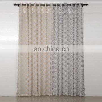 100%Polyester Multifunctional Grommet Style Jacquard sheer diamond curtain