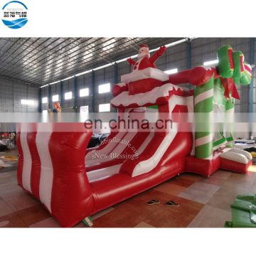 Wholesale 7.2x4.5x4.7m Christmas inflatable santa bouncer with slide
