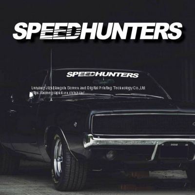Speed Hunters Custom Text Printing Vinyl Film Windshield Decals Reflective Sports Car Window Stickers