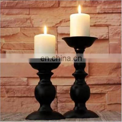 Wholesale Decorative Pillar Candle Holder Black Color Metal Holder Candle Holders For Home Decor