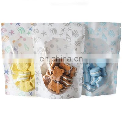 Colorful Smell Proof Mylar Bags Stand up Resealable Zipper Ziplock Custom Pouch with Clear Viewing Window for Candy Food Safe