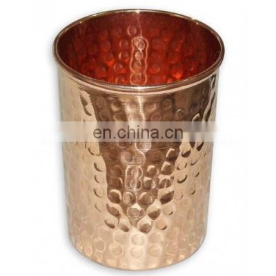 hammered copper water drinking glass