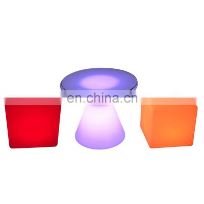 plastic cocktail table cube seating led glow bar furniture decoracion para eventos cube LED light