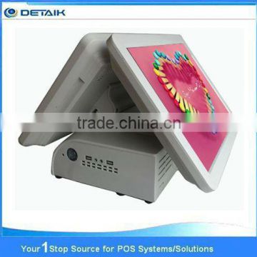 DTK-POS1578 Factory Supply Low Cost 15 inch Touch Screen White Color Dual POS