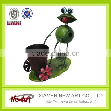 Happy Green Frog Decorative Metal Figure Garden Ornament