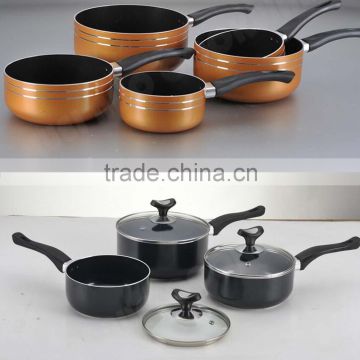18cm/20cm pressed aluminium sauce pan with white heat ressistant coating