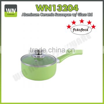 2015 New Products Aluminum Sauce Pan with Glass Lid(WN13204)