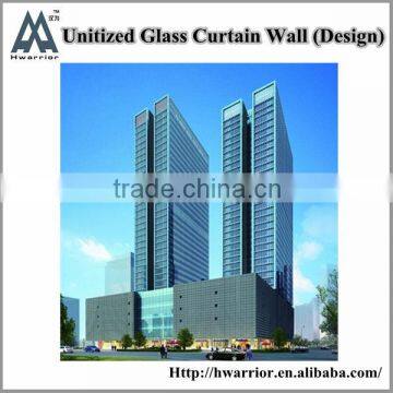 Unitized curtain wall for commercial building