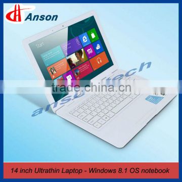 14.1 inch White Slim Intel Celeron N2808 DDRIII 2GB 320GB HDD Windows 8 Laptop