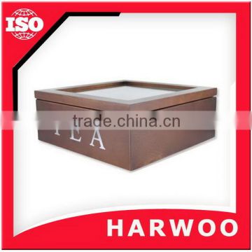 Hot sell MDF box for tea,coffee with clear window