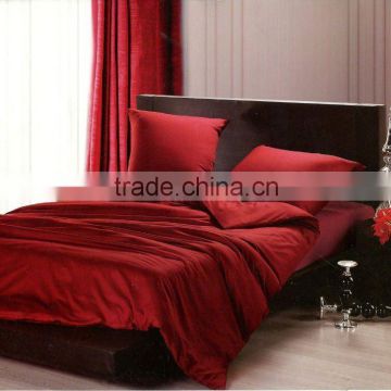 red solid color 4 piece bed set with bed sheet set