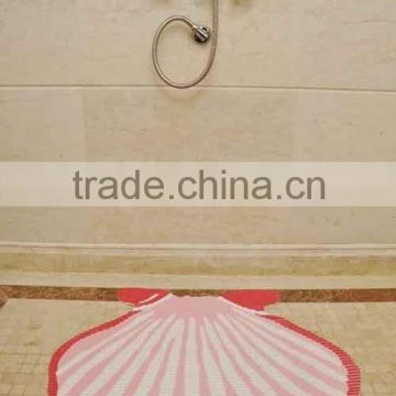 China PVC foam printed fancy shell shape floor carpet