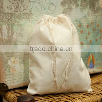 Cotton Double Drawstring Plain Muslin Bags