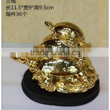 24K Golden color three trutle fengshui trutle,lucky turtle