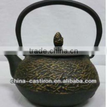 cast iron kettle and tea pot