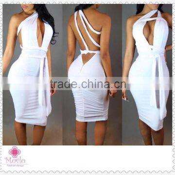 2016 white cheap backless evening sexy women bandage bodycon dress                        
                                                Quality Choice