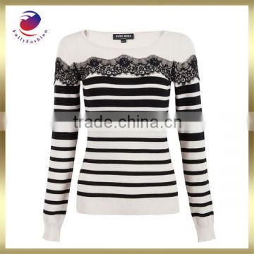 cotton net t shirts girls wholesale long style stripe fashion style