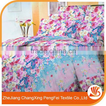 Classic style beautiful 100% polyester flower printed bedsheets