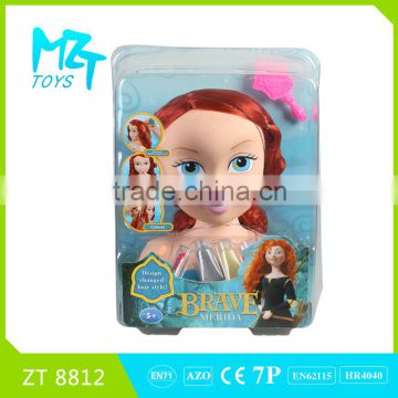 2015 New !Eco-friendly PVC half body Merida doll with music+cosmetics Barbie Doll